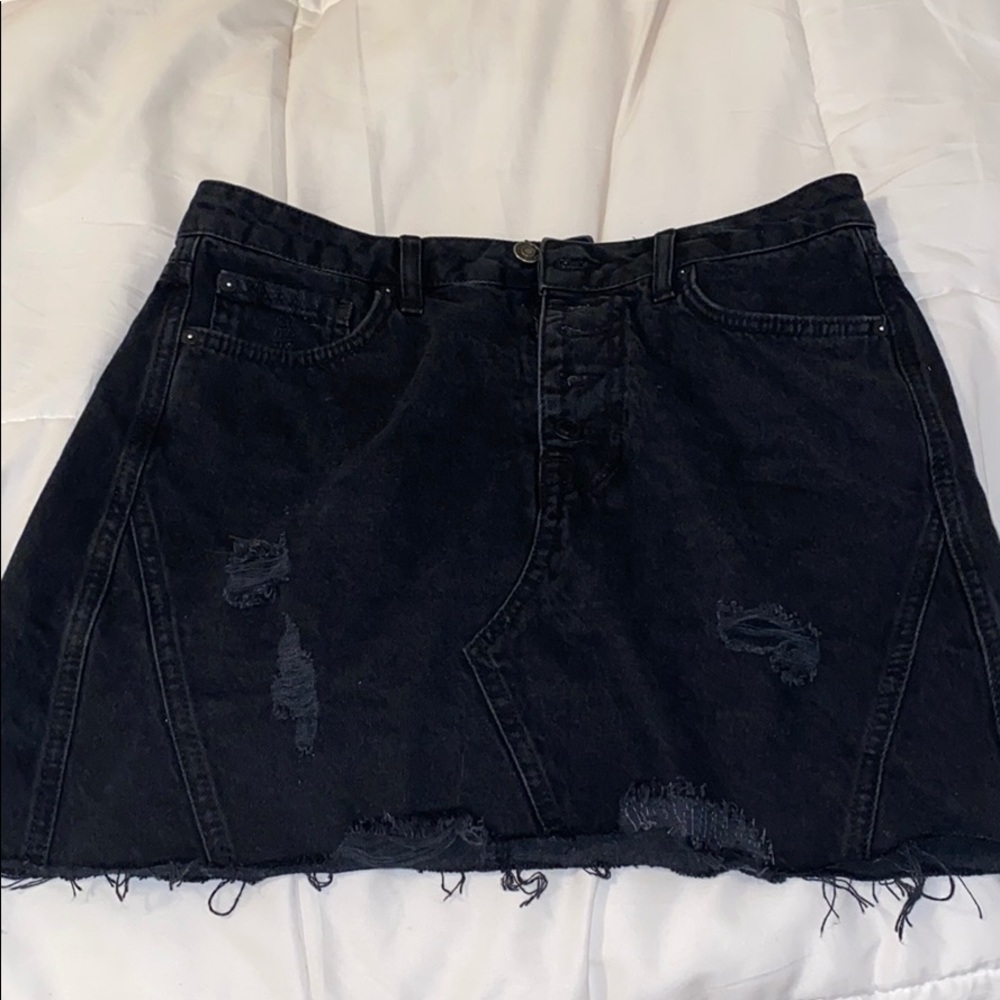 free people black jean skirt